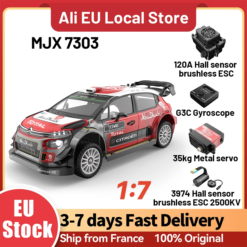 Hyper Go MJX 7303 1/7 Voiture magnétique 60 km/h Véhicule radiocommandé 2.4G Moteur à effet Hall indépendant 120A 2500kV Voitures RC Camion Jouet