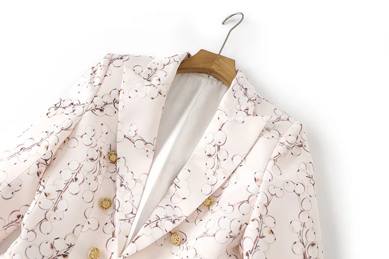 ZOCI موضة المرأة السترة موضة الأزهار نمط سترة زر مخفي عالية الجودة دعوى مكتب سيدة 2025 ربيع جديد العنصر