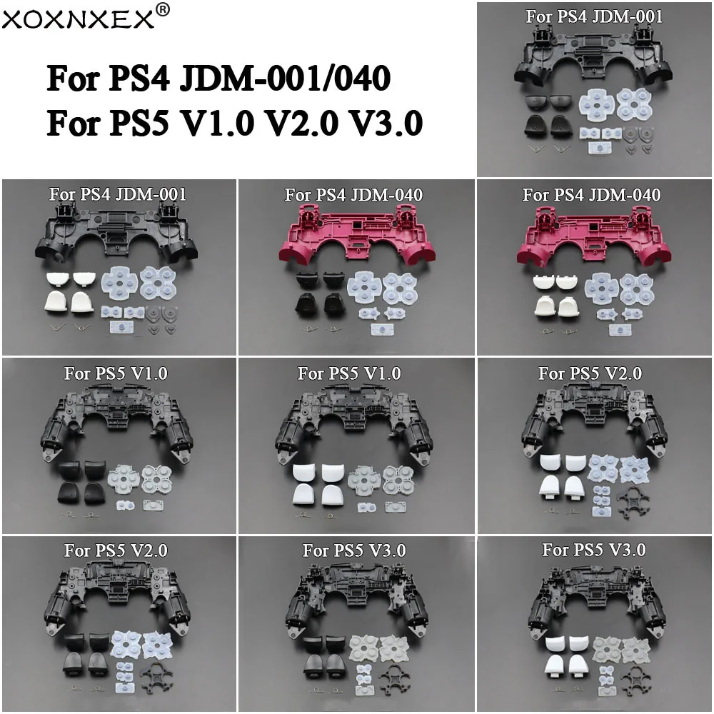 For PS4 PS5 R2 L2 L1 R1 Trigger Buttons Kit+Conductive Film for PS4 PS5 V1 2 3 Controller Analog Stick Caps Holder Support Inner