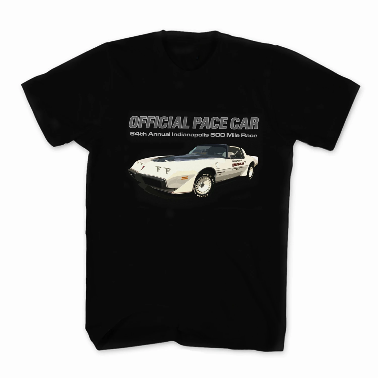 1980 Firebird Turbo Trans Am Official Pace Car 500 Mile Race T-Shirt Short Sleeve Casual 100% Cotton O-Neck Summer Mens T-shirt