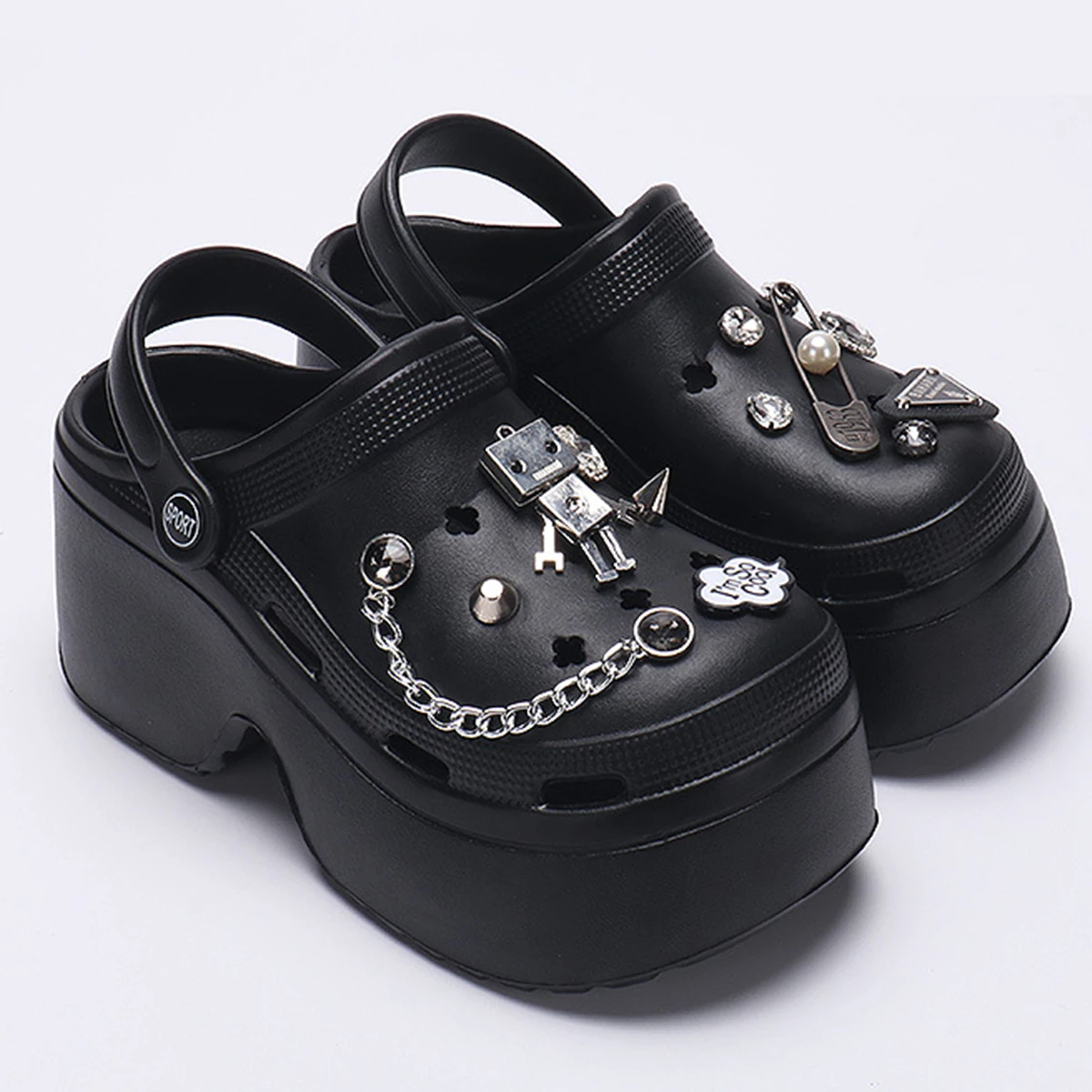 Women Chunky Platform Sandals 2024 Summer Soft Thick Sole Diy Clogs Garden Shoes Woman Closed Toe Non-Slip Beach Slides Sandals