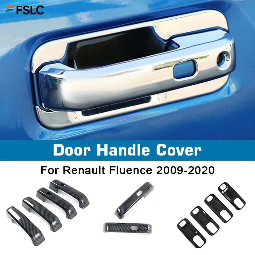 ⭐Genuine⭐ Car Decoration Door Handle Cover For Renault Fluence 2009-2020 Cars Accessories Carbon Fiber Chrome Silver Stickers