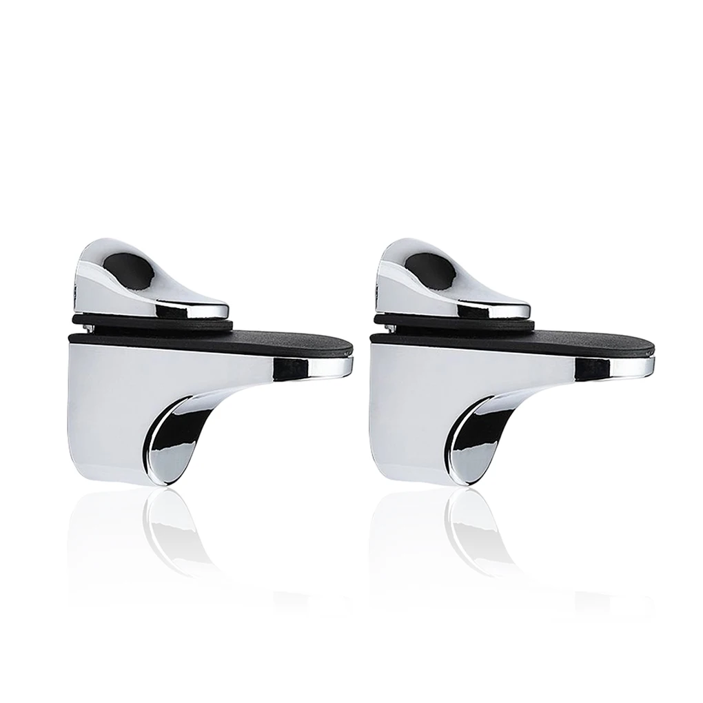 2 Pcs Small Shelf Bracket Glass Wood Support Clamp with Rubber Pad