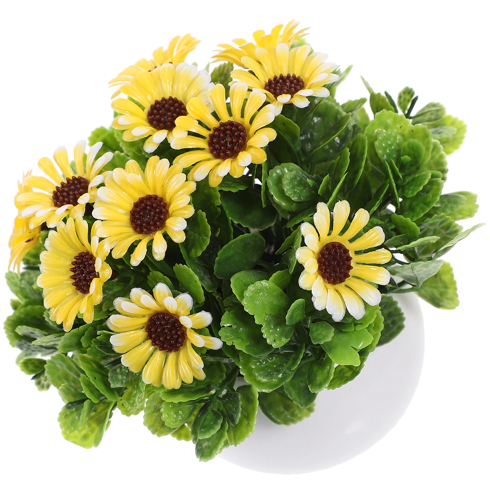

Artificial Lemon Potted Plant Fake Daisy Bonsai Decorative Faux Flowers Yellow Pot for Home Office Kitchen Table Room