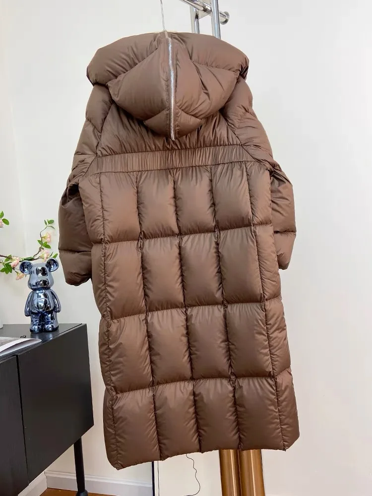 More Than 450g Goose Down Filling Coats Down Jackets Winter Fashion Long Fluffy Down Coats Female Thick Warm Parkas wy1914