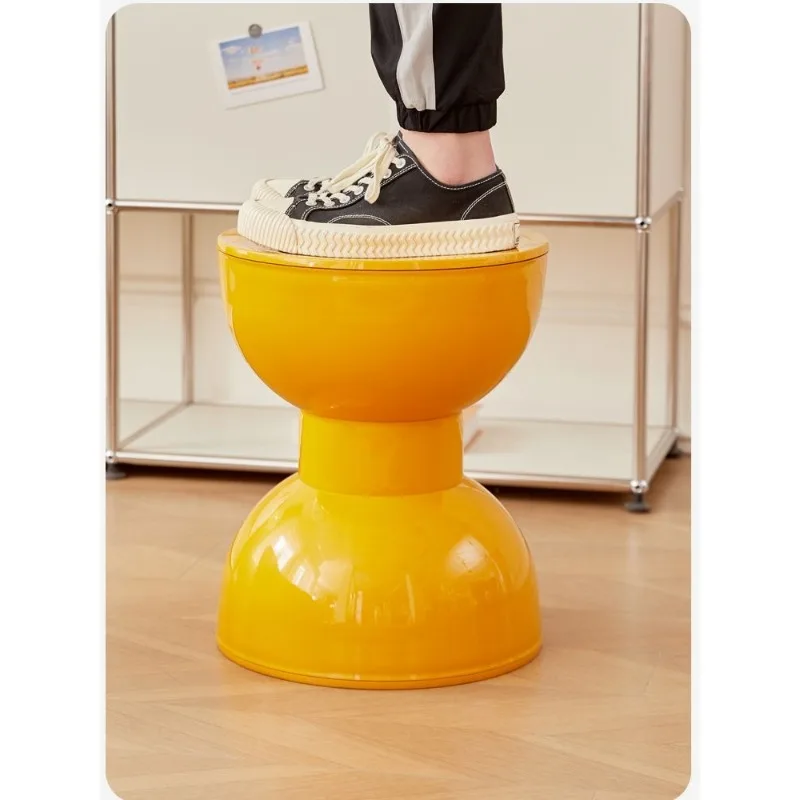 Scandinavian creative small  household small household coffee table stool net red ins cream wind thickened plastic shoe bench