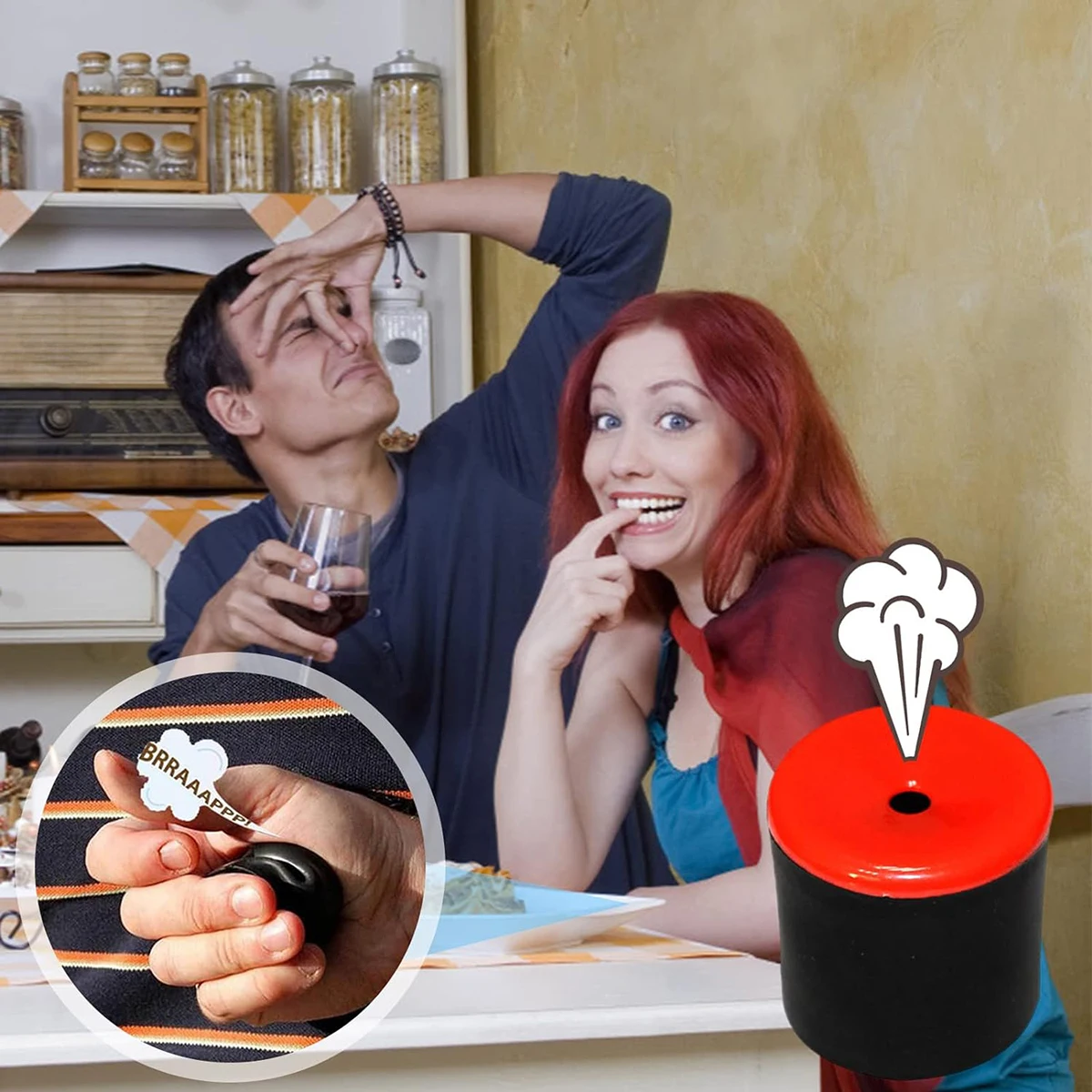 Tubo de pedo exprimidor simulado, tubo de pedo de broma, accesorio de broma creativo, juguete de broma divertido