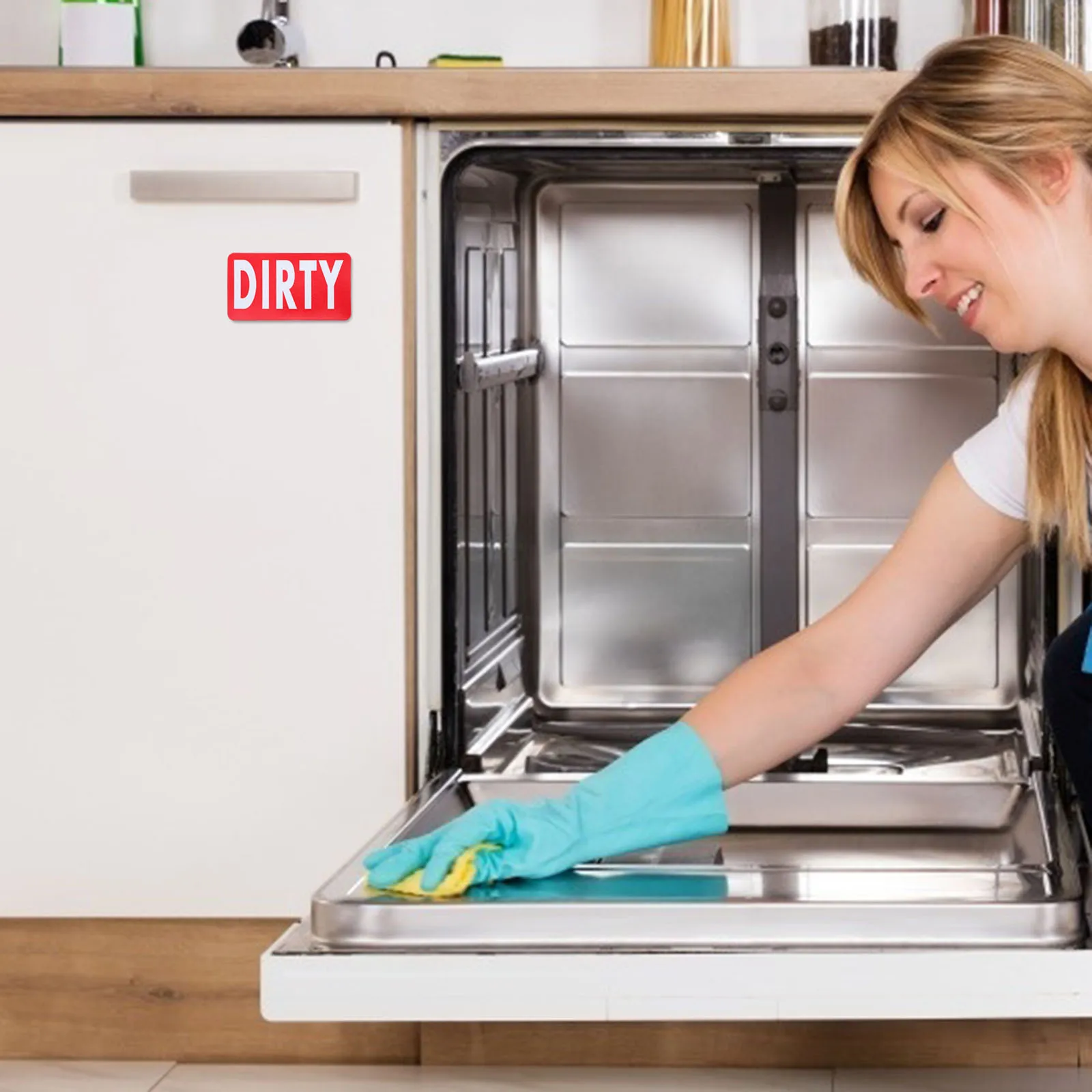 Panneau magnétique propre pour lave-vaisselle, Double face, pour Machine à laver de cuisine, panneau magnétique Double face, outil d'organisation de nettoyage du réfrigérateur