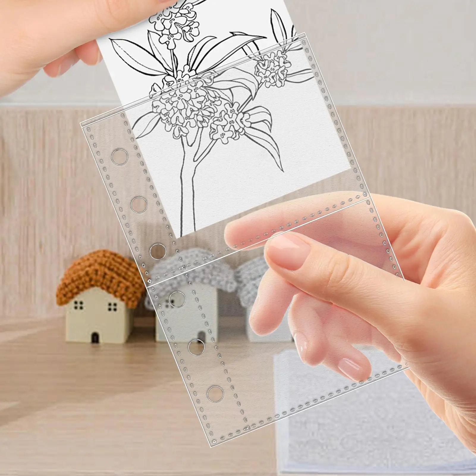 Universal A7 Sheet Protectors 10 Pack 6 Ring Clear Binder Refills Sticker Card Collection Inserts Document Ticket Cover