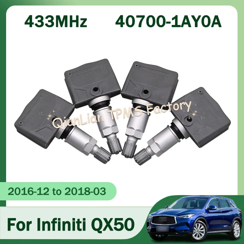 

1/4 шт. 40700-1AY0A Система контроля давления в шинах TPMS для Infiniti QX50 2016-2018 G Series 2011-2014 433 МГц 407001AY0A