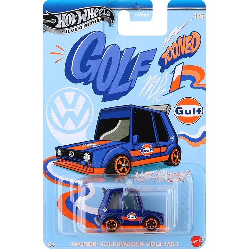 Hot Wheels Gulf Oil Painting Q Version Series Alloy Car Model 1/64 Toyota Subaru GDG44 Simulation Cars Model Boys Birthday Gift