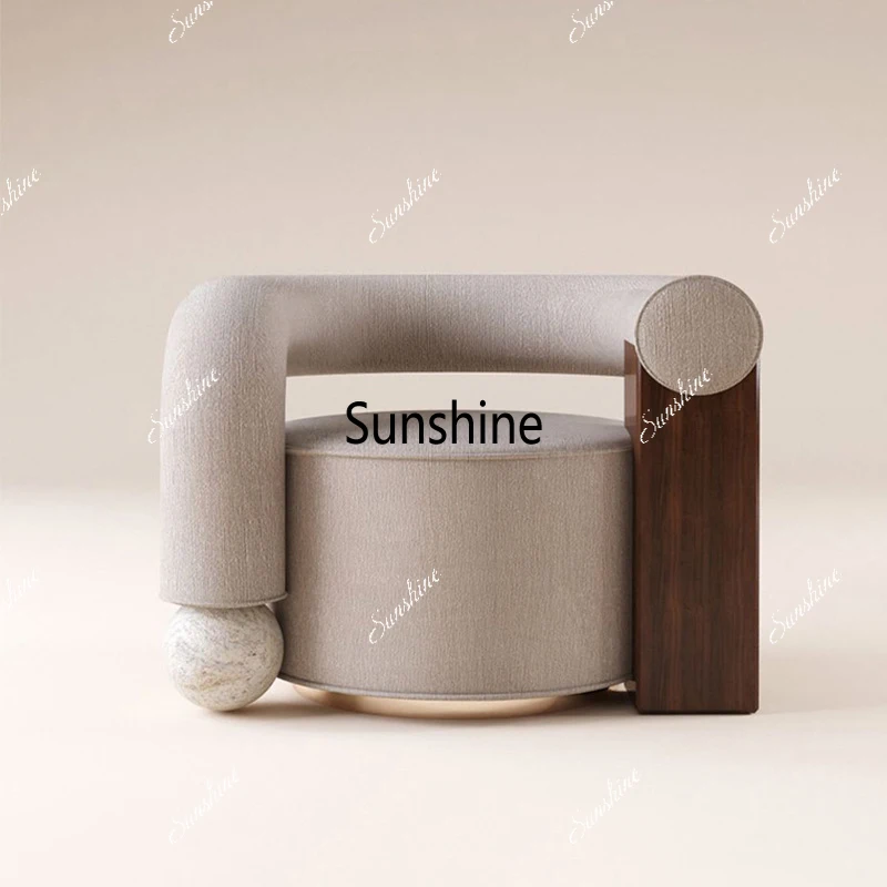 

Modern Creative Retro Solid Wood Marble Mosaic Building Blocks Leisure Chair Designer Color Sofa