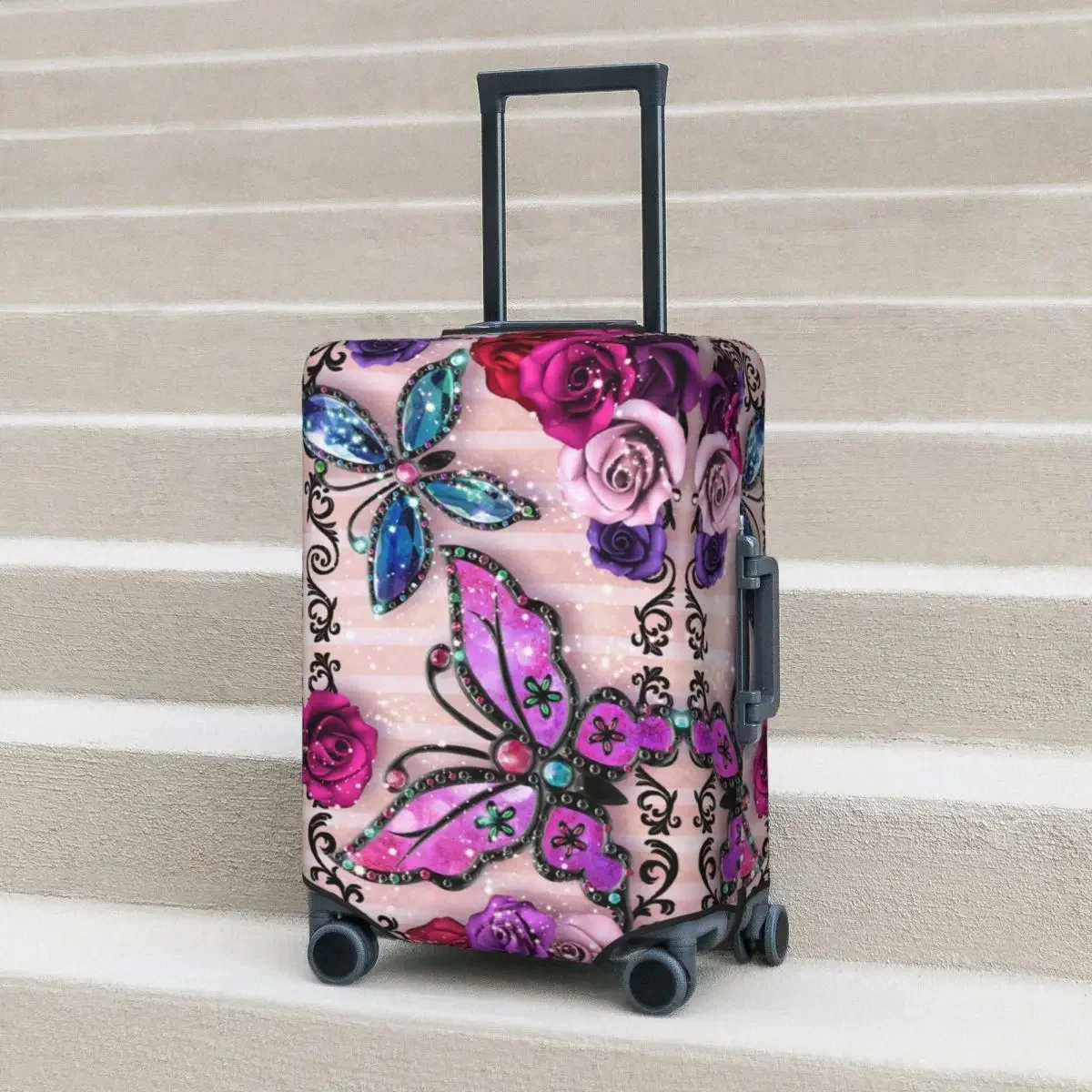 

Cute Butterfly Print Suitcase Cover Insect Practical Travel Protection Luggage Accesories Vacation