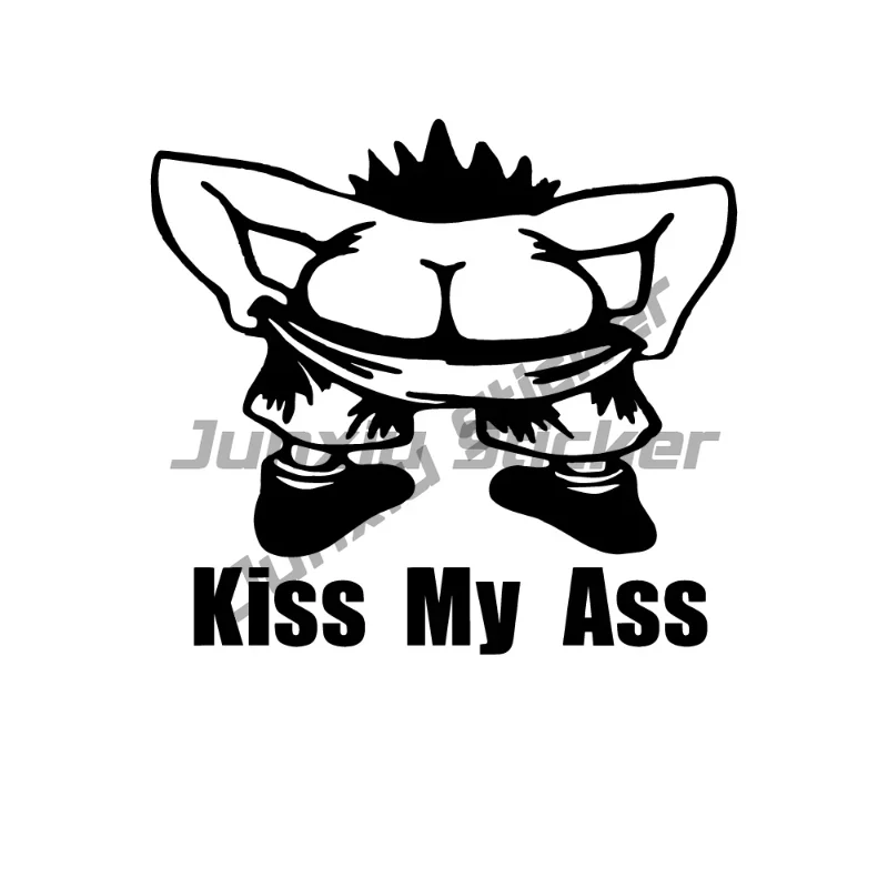 Funny Kiss My Ass Car Stickers Vinyl Waterproof Sunscreen Automobile Accessories