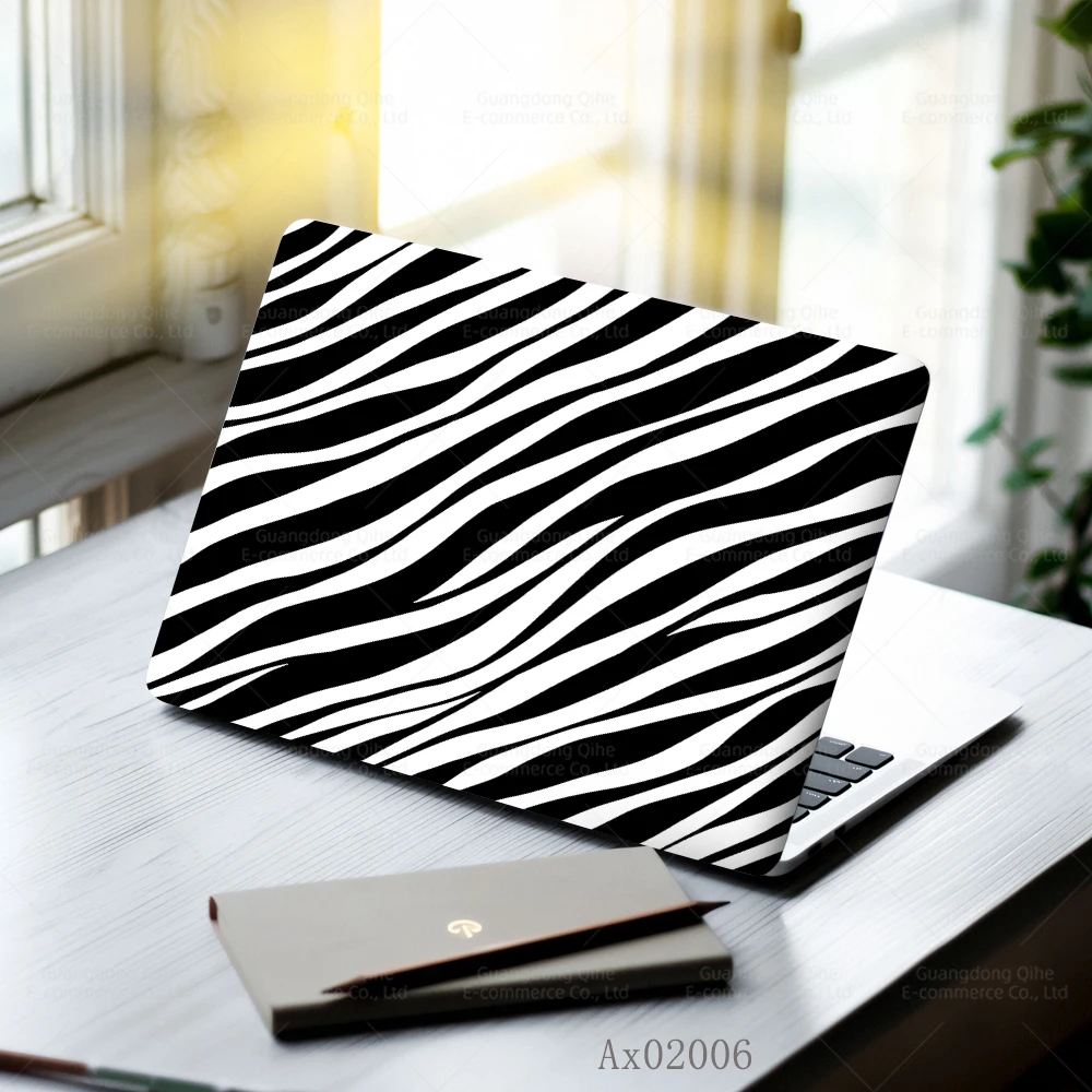 2PCS Leopard & Zebra Print Laptop Skins Cut-to-Fit Waterproof Vinyl Stickers for Laptops Keyboard Animal Pattern MacBook Decals