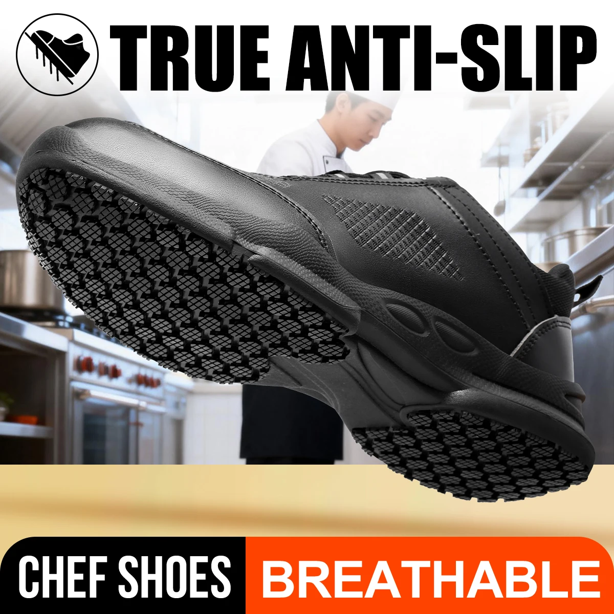 Waterproof Oil Proof Resistant Non-Slip Kitchen Work Shoes Lightweight Anti-Fatigue Chef Shoes Restaurant Cooking Footwears