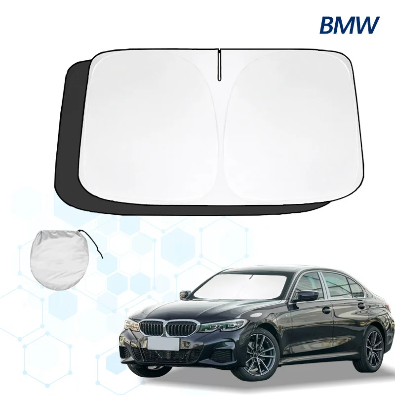 Windshield Sun Shade For BMW 3 Series 328i G20 G21 G28 F34 Sunshade Sun Visor Protector Foldable Blocks UV Rays Keep Car Cooler