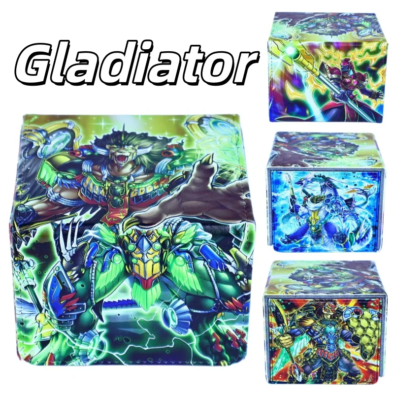 Yu-Gi-Oh! Gladiator Beast Secutor Leather Magnetic DIY Card Box Gladiator Beast Alexander Game Collection Card Storage Box Gifts