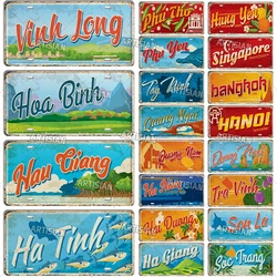 Artisian VIETNAM Landmark License Plate Metal Tin Plaque City Car Metal Sign Wall Decor Garage Bar Pub Club Hotel Cafe Kitchen