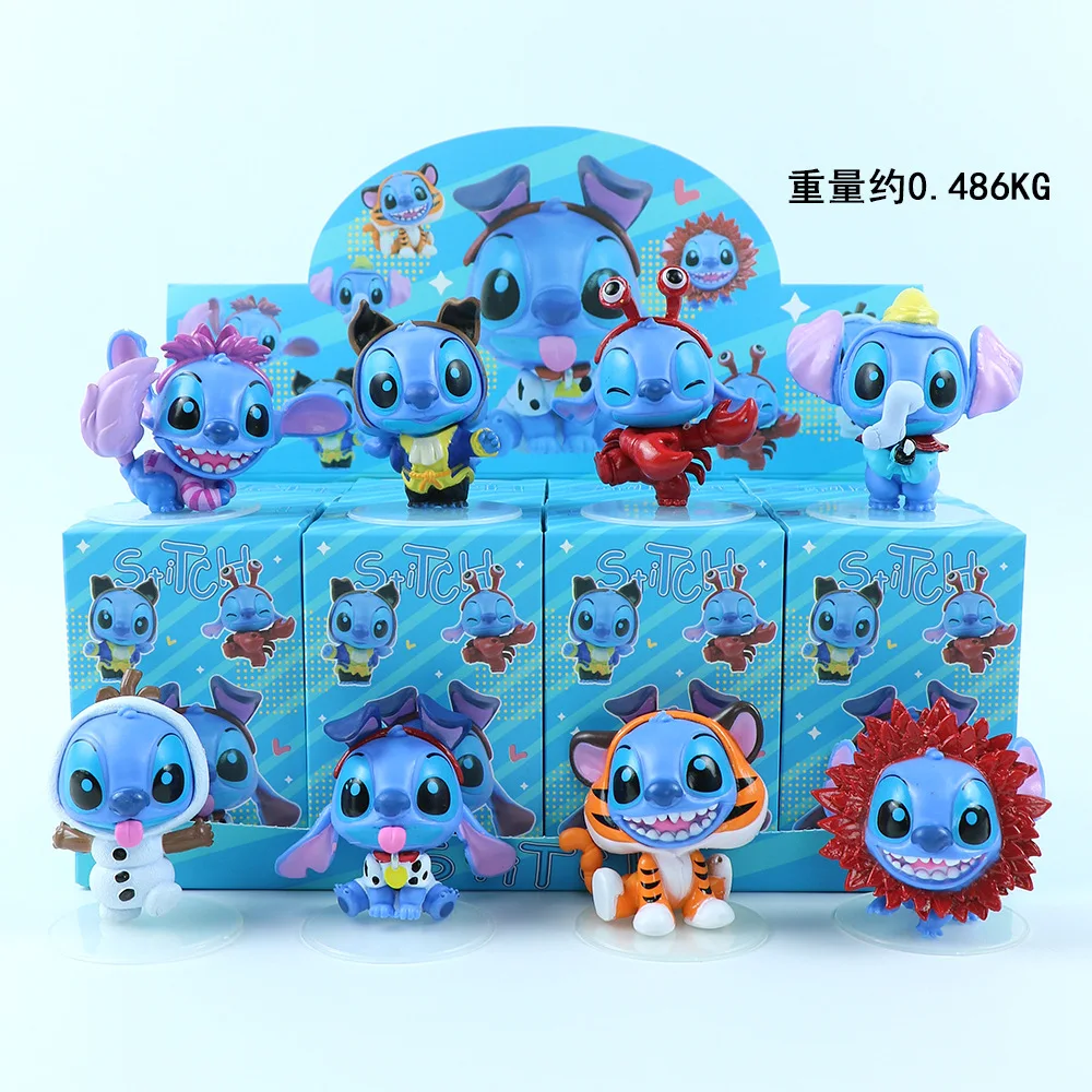 

New Stitch Handmade Blind Box Doll Desktop Car Decoration Ornament Children'S Cartoon Anime Trendy Toy Birthday Gift Mystery Box