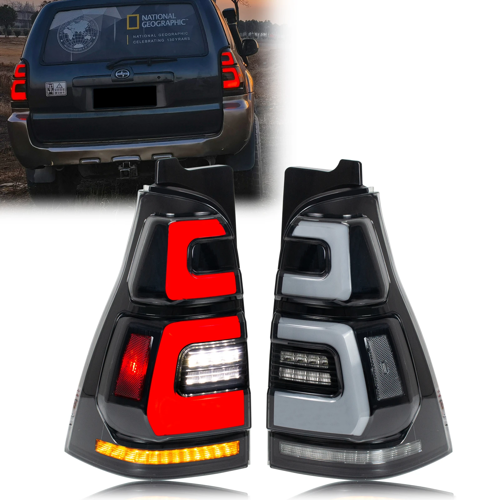 

LED Tail Lights for Toyota 4Runner 2003-2009 4th Gen TRD SR5 Start-up Animation Sequential Turn Signal Rear Lamps Assembly