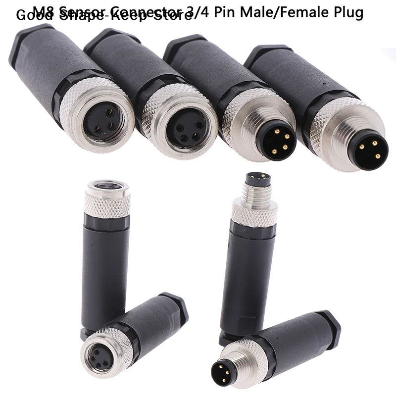 daily1Pc M8 Sensor Connector 3/4 Pin Male/Female Straight Angle PlugDaily products
