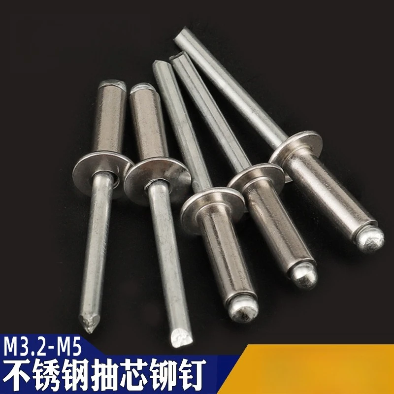 M3.2M4M5 Stainless Steel 304 Core Pulling Rivet Flat Round Element Head Latin GB12618 Decorative Willow Nail Cap Nail