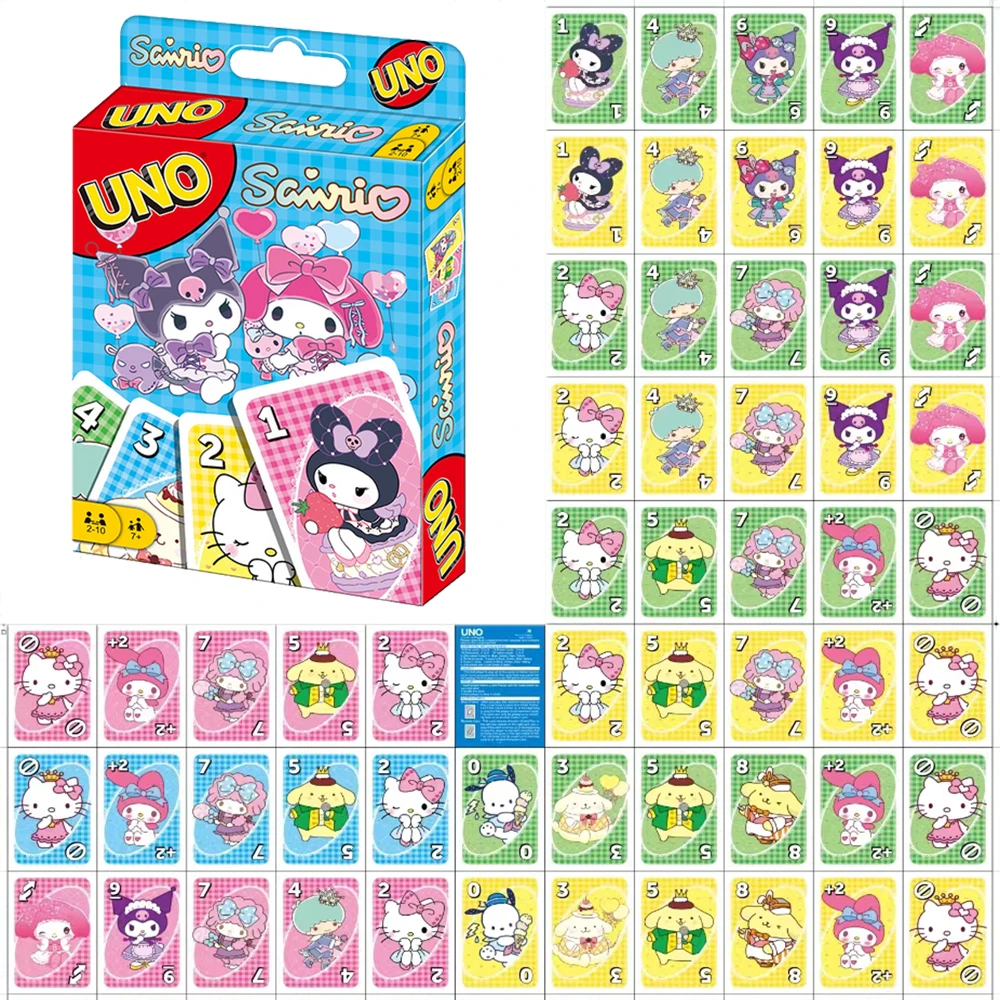 Uno No mercy Game Board Games UNO  Sanrio Cards Table Family Party Entertainment UNO Games Card Toys Children Birthday Christmas