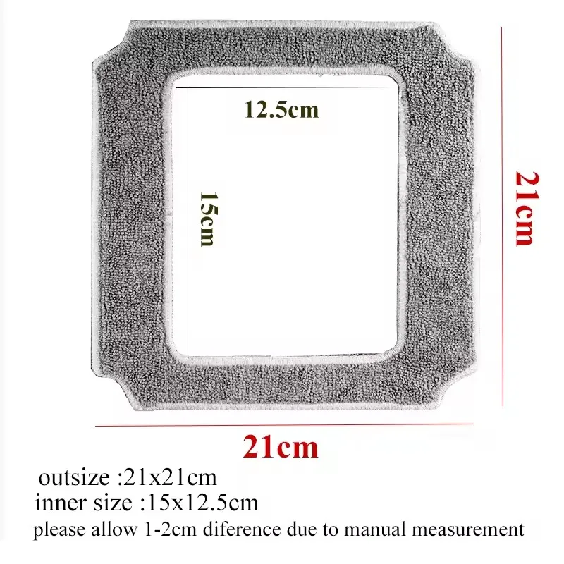 21x21cm Cleaning Mops For ABIR WD8 Window Cleaner Robot,Reusable Washable Clothes Rags for Washing Windows Glass Thick Mopping