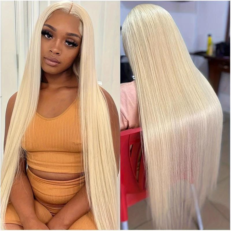 

613 Blonde Bone Straight Lace Frontal Wig for Women Choice 30 inch 100% Human Hair Wig 13x6 hd Lace Front Human Hair Wigs