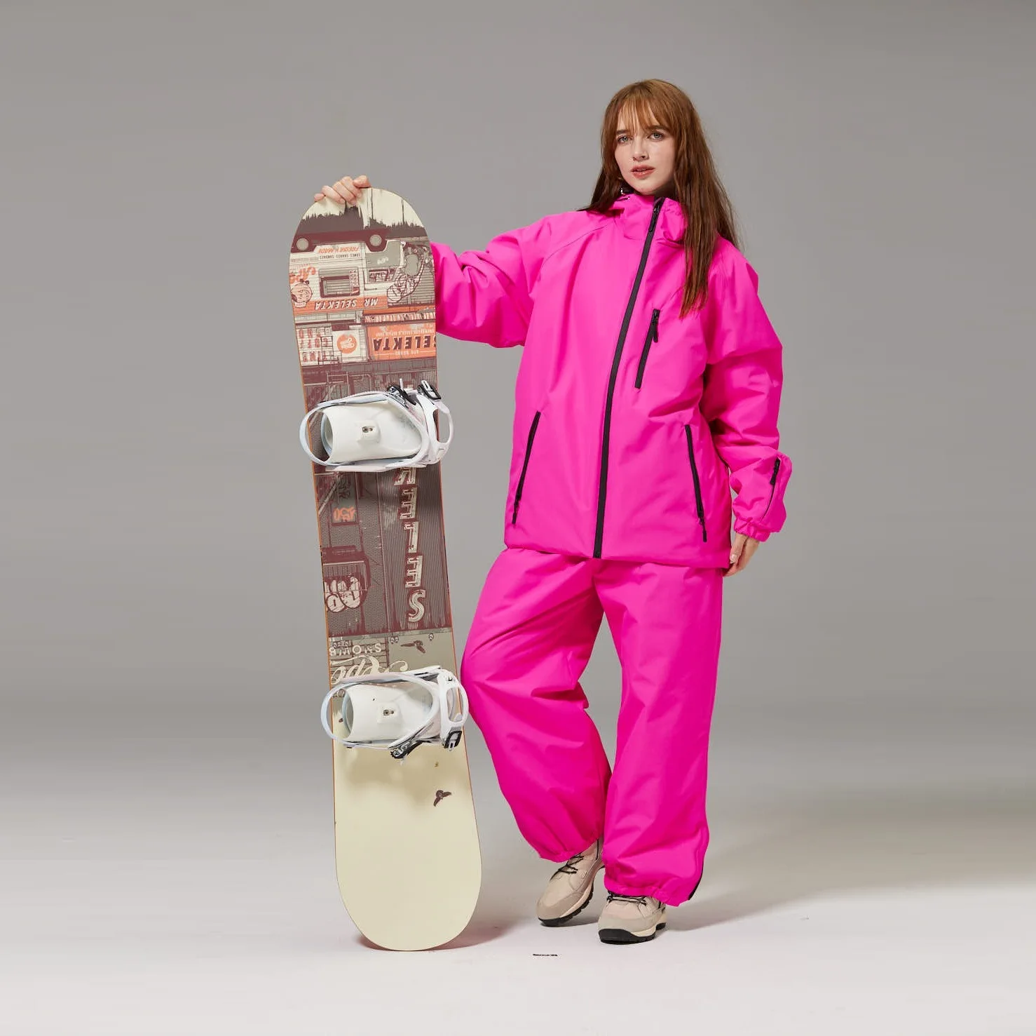 

Ski suit snowboard and double board thickened skiing outdoor fattening enlarged men women of the same style ski suit women