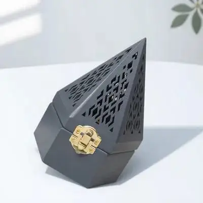 

Wooden Hollow Incense Cone Holder Pyramid Shape Wood Stainless Steel Incense Burner Home Air Purifier Aromatherapy