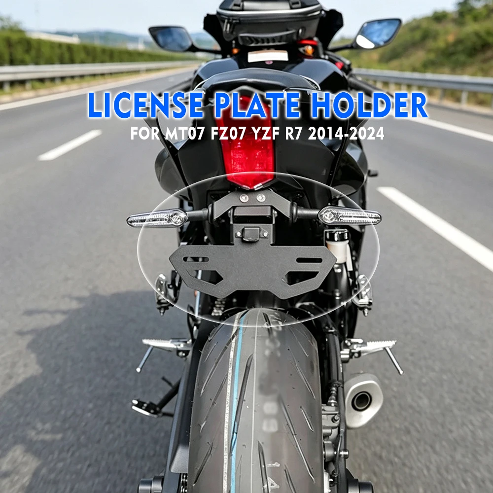 For YAMAHA YZF R7 MT07 FZ-07 2024 2023 2024 Tail Tidy Fender Eliminator License Number LED Frame YZFR7 Registration Plate Holder