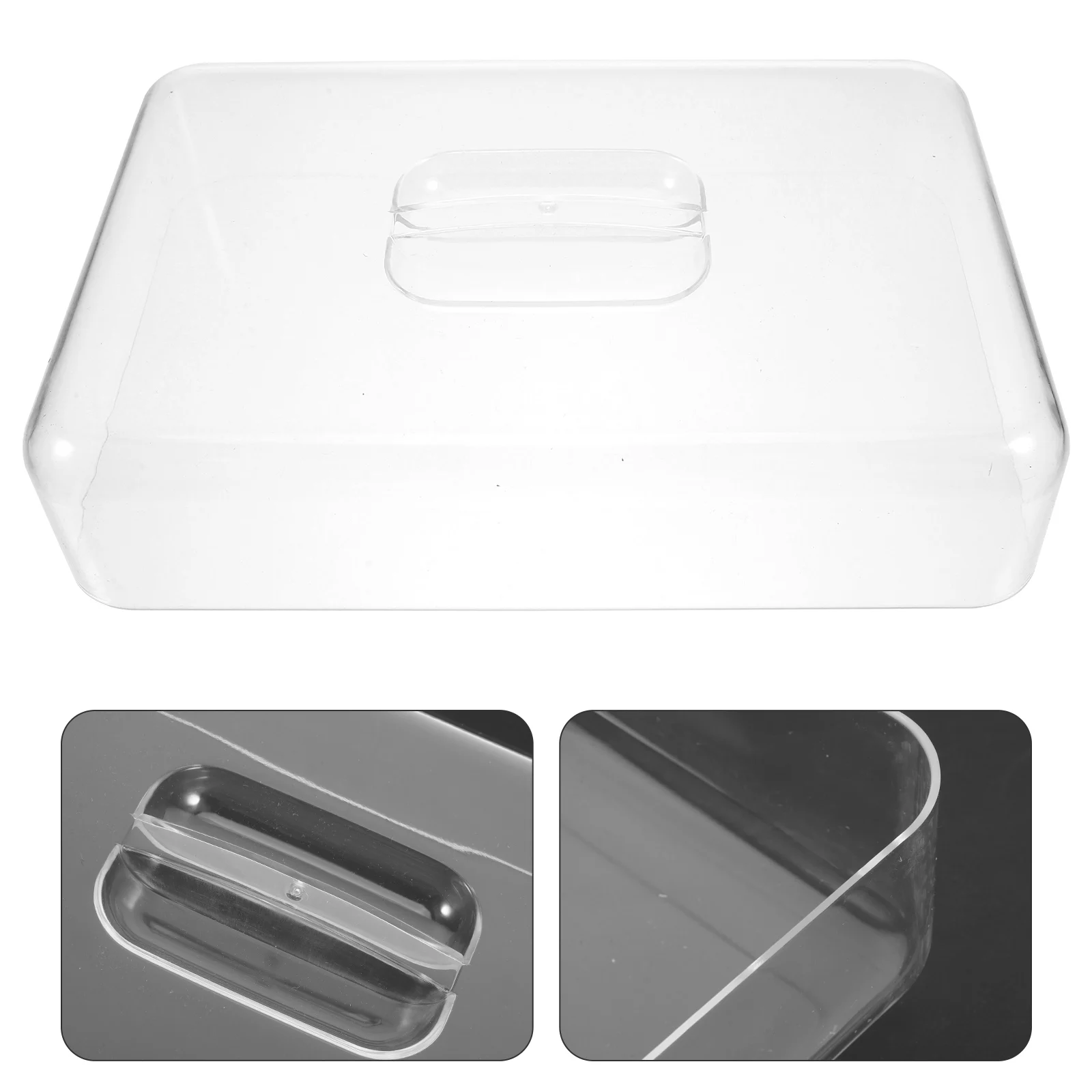

1pcs Food Covers Clear Acrylic Rectangular Dome Lid For Cake Bread Cheese Serving Display Platter Dessert Protection Kitchen Bar