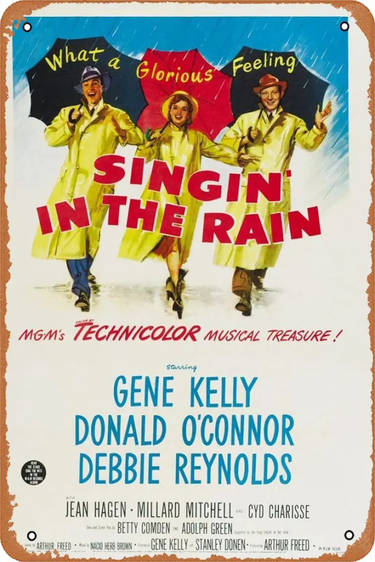 Singin; in the Rain Movie Poster Retro Metal Tin Sign 8x12 Inch