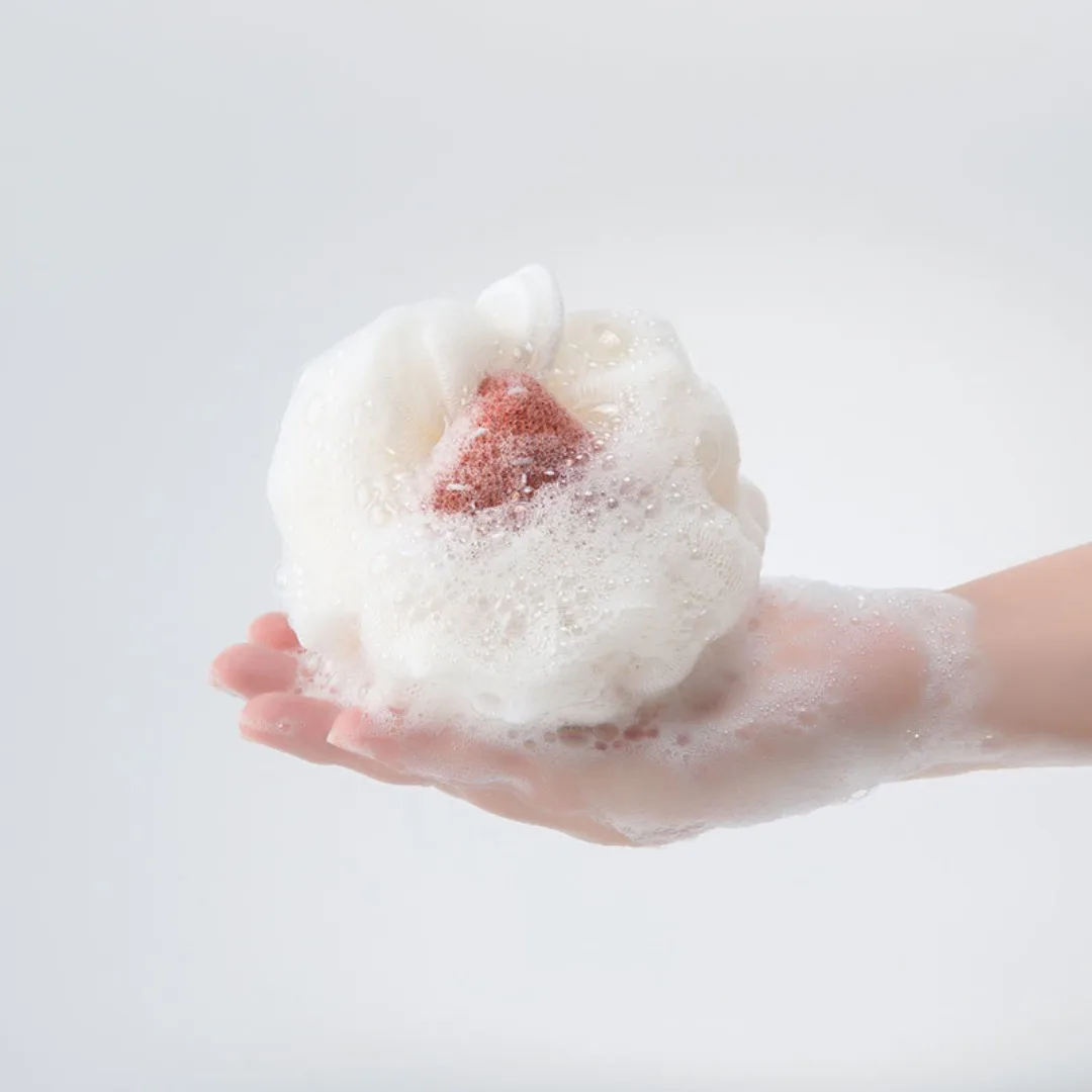 

Soft Bath Flower Foaming Sponge Exfoliating Body Scrubber Bubble Mesh Ball Shower Wisp with Massage Function Body Wash