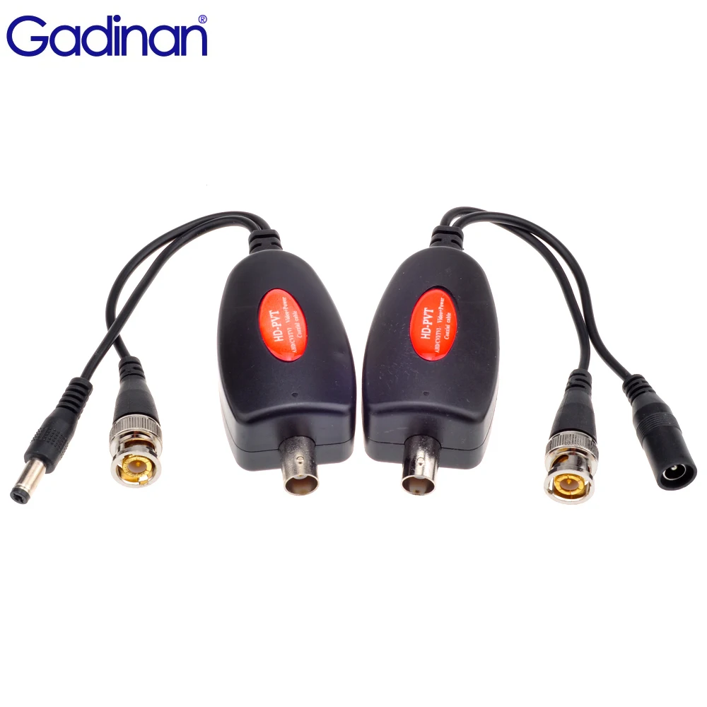 Gadinan BNC Video Cable Up to 400M AHD CVI TVI CCTV Camera Power Video Transmission Via One HD-PVT Power Video Transmitter