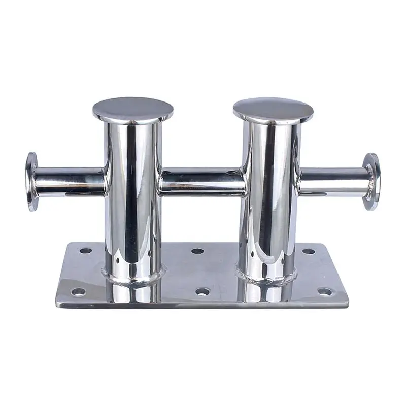 Double Cross Bollard 316 Stainless Steel Boat Cleat Dock Mooring Yacht Marine Hardware Heavy Duty Mirror Polished