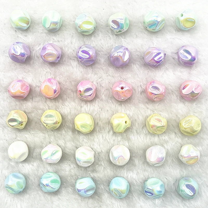 4pcs 16mm High Quality Plating UV Round Acrylic Loose Spacer Beads for Jewelry Making DIY Handmade Bracelets Hair Accessories