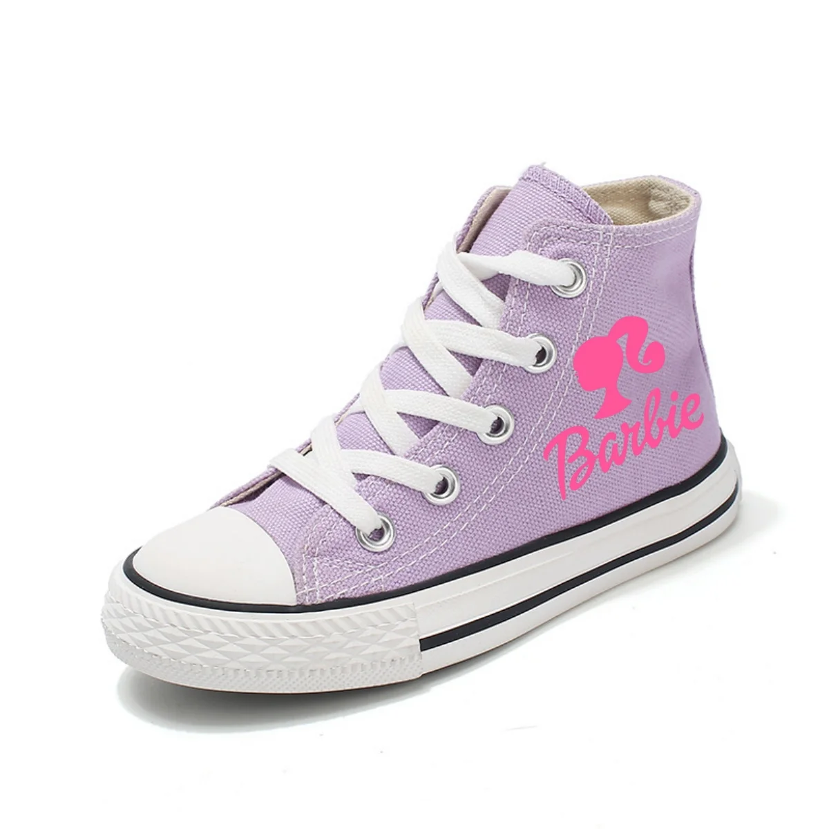 Girls Barbie Shoes Kids Canvas Shoes Anime Barbie Tennis Shoes Girls White Shoes New Children Casual Sneakers Size 21-32