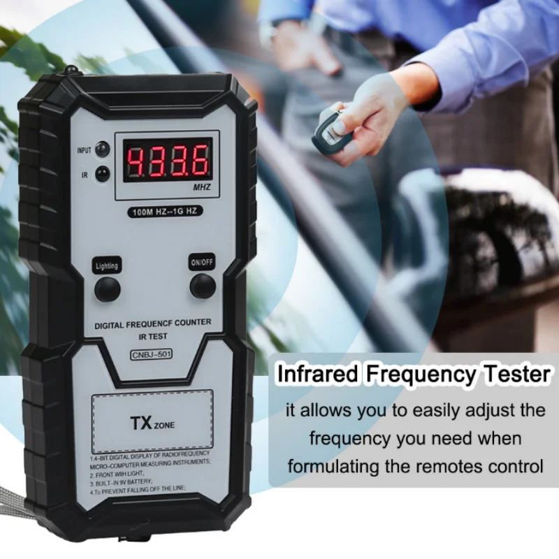 1PCS Measure Instrument Electronic IR Frequence Counter Test Infrared Frequency Tester 100M-1GHZ For Car Keys Remote Controller