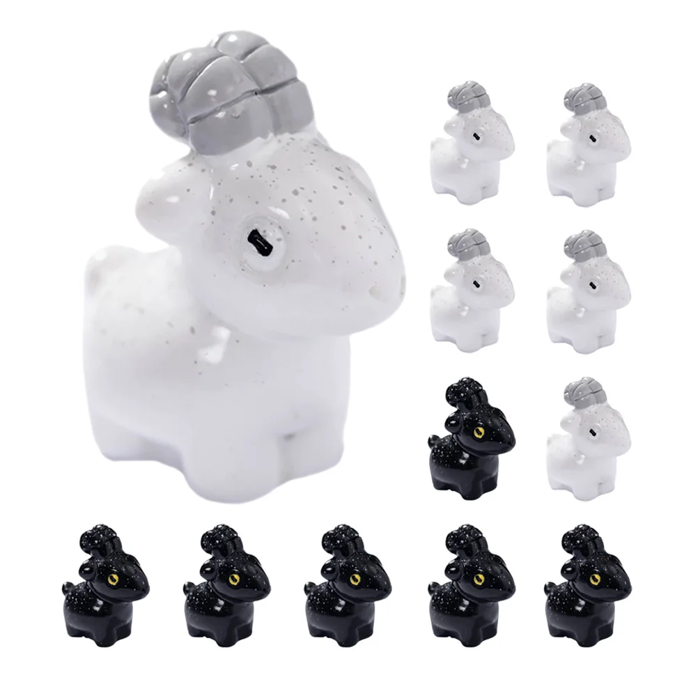 12Pcs Mini Goat Resin Accents Adorable Small Animal Decor for DIY Table Garden Bonsai Landscaping Sheep Decor Home