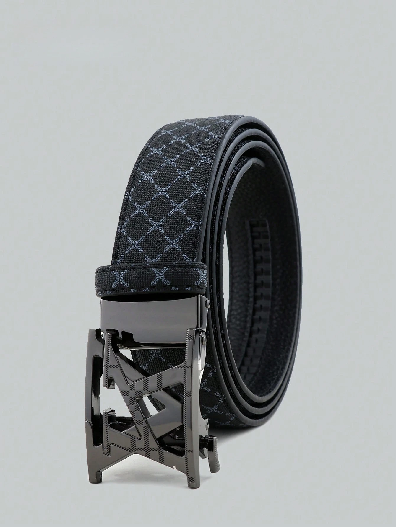 

1pc New Fashion Men's Belt, Classic Letter Design, High Quality Alloy Automatic Buckle, Exquisite Printing, Lightweight & Business Style