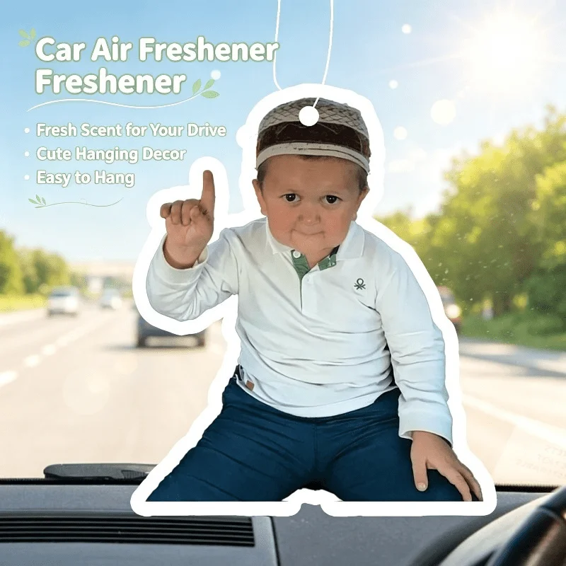 Car Air Freshener Funny Kid Pointing Finger Hanging Scent Card for Car Interior Decor Rearview Mirror Ornament Gift