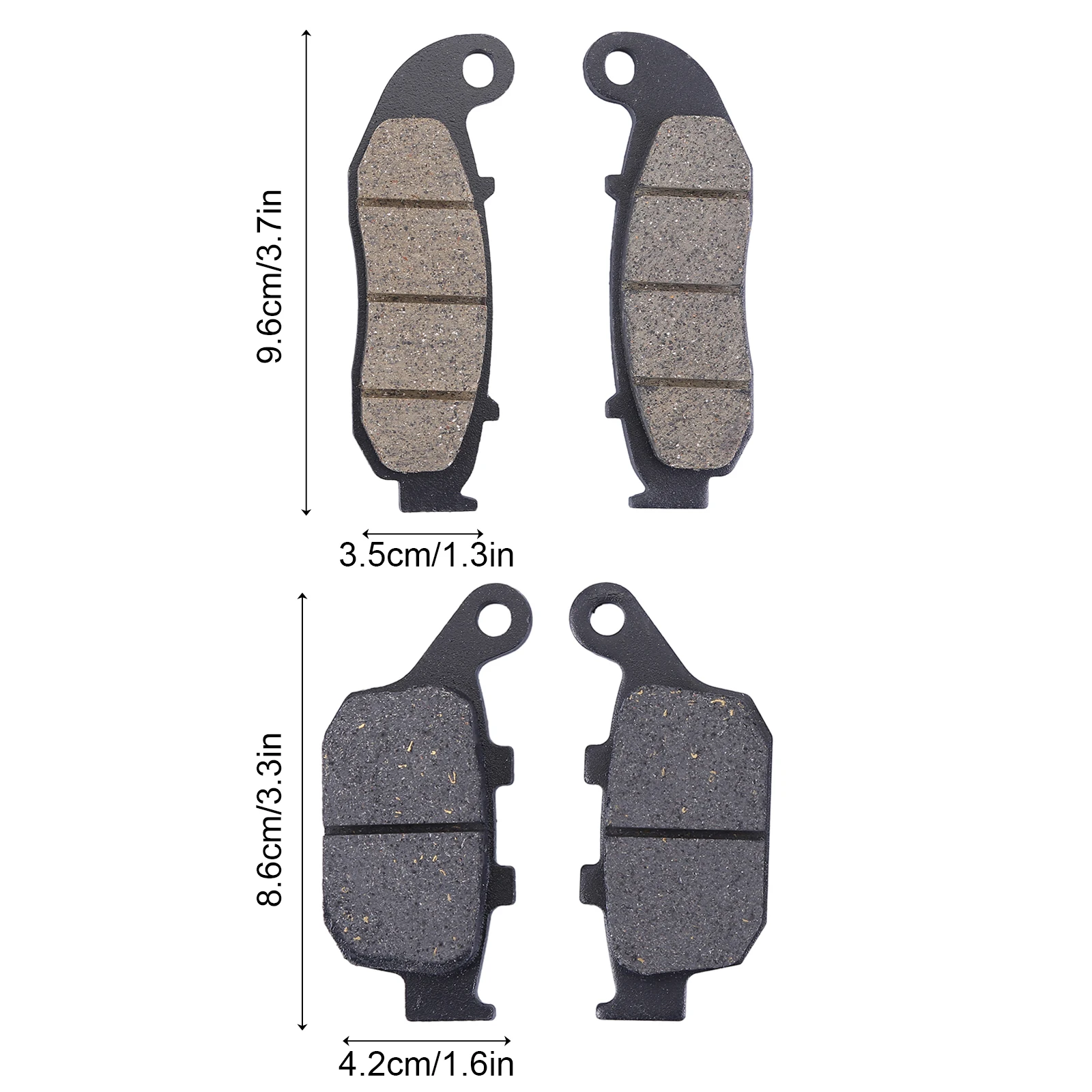 4PCS Brake Pads Front and Rear Rubber Kit Compatible for Italika Vx250