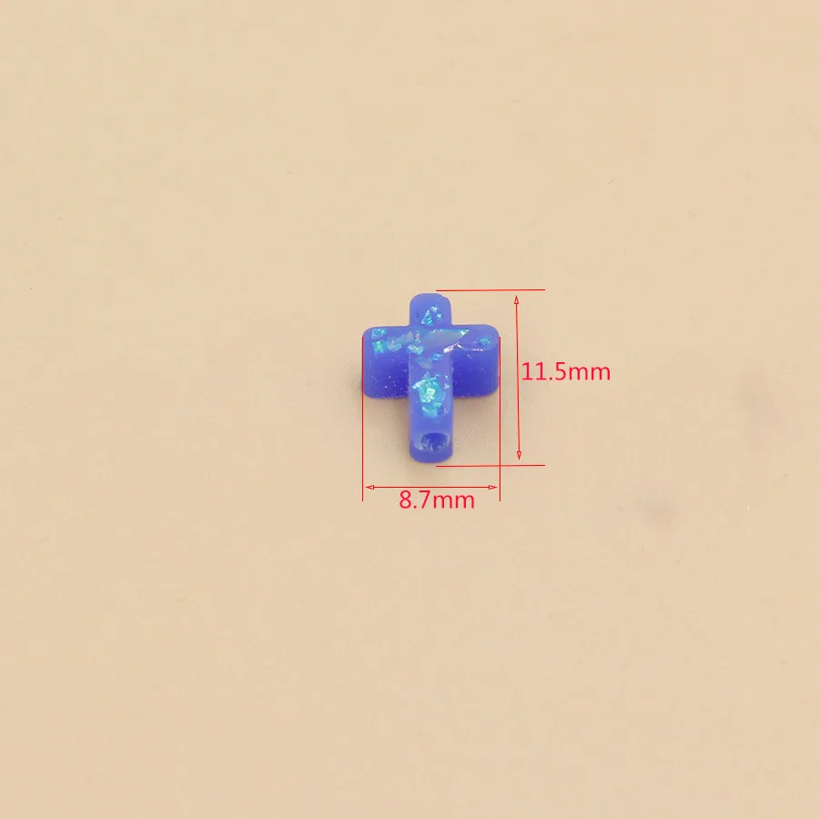 20Pcs/Lot  Cross Pendant For Women DIY Necklace Bracelet Making  Shape Opal Stone