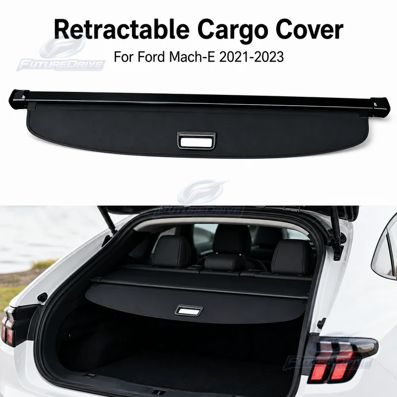 Retractable Cargo Cover Trunk Privacy Shade Rear Security Partition Anti-Theft Shield Organizer for For Ford Mach-E 2021-2023