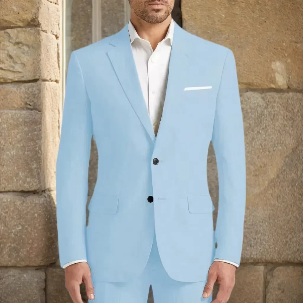 

Elegant Slim Fit 2pcs Men's Tuxedo Set Blazer And Pants Wedding Business Formal Occasions Men's Suit for Brides And Wedding