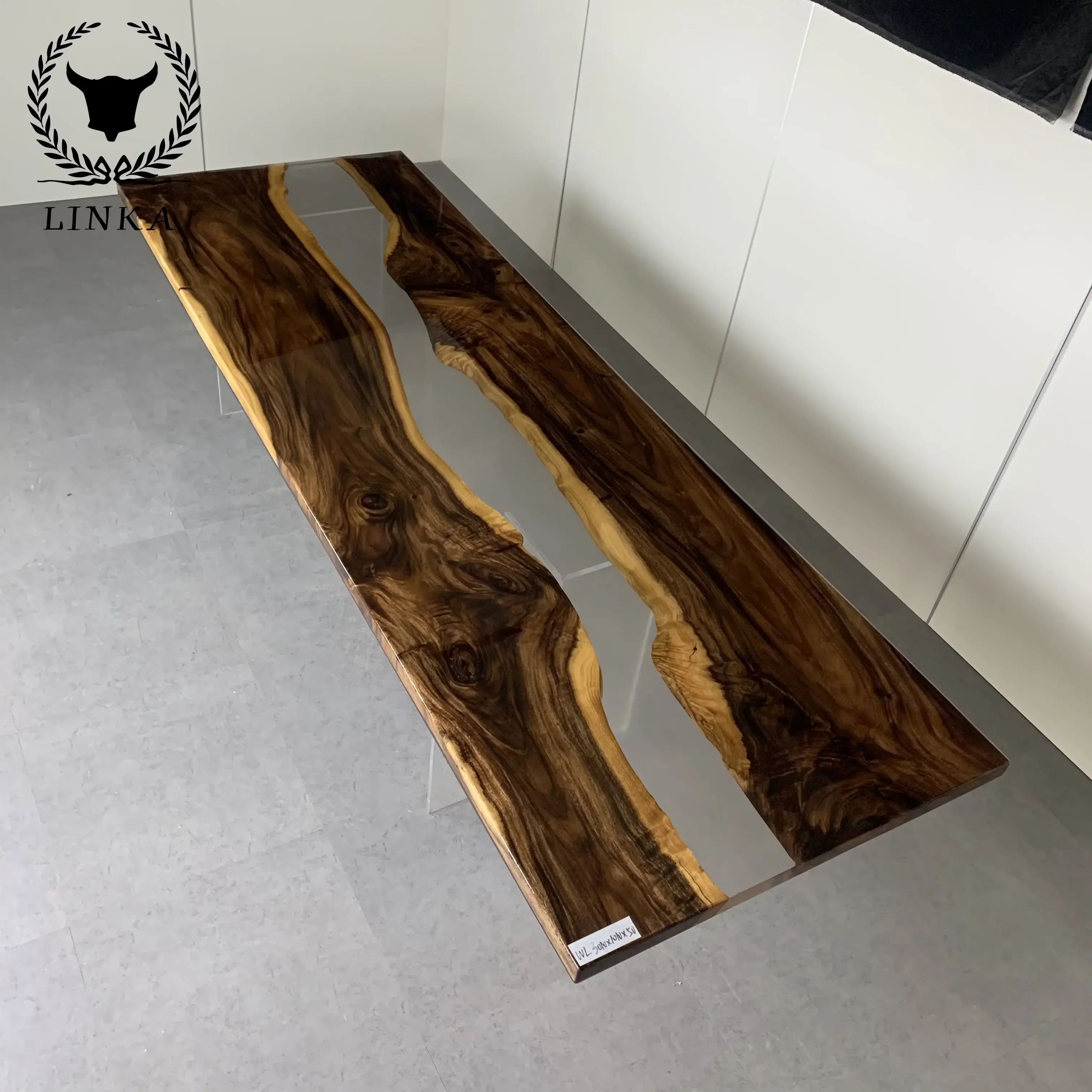 Custom South American walnut resin board, river  resin tea table, dining  epoxy desk solid wood