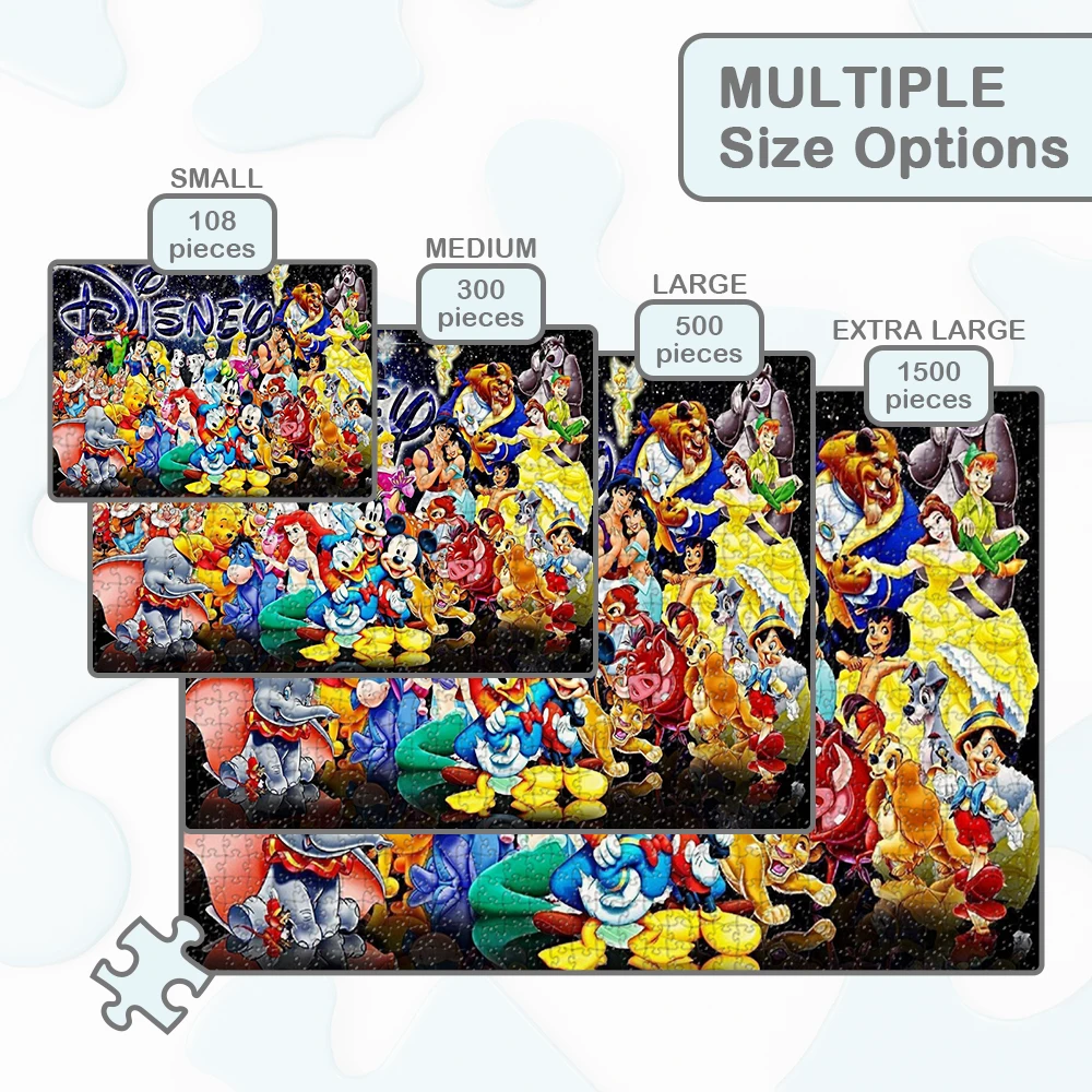 Personajes de Disney, rompecabezas de diseño único, cielo nocturno lleno de estrellas, juegos y rompecabezas, juguetes educativos clásicos de la serie de dibujos animados de Disney